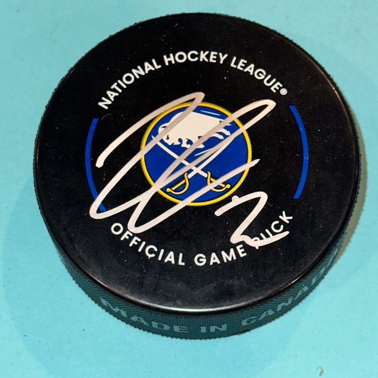 TAGE THOMPSON Signed Buffalo SABRES Official GAME Puck Beckett (BAS)