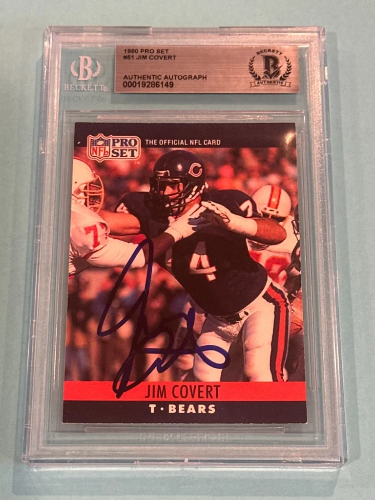 JIM COVERT Signed 1990 PRO SET Card #51 Beckett BAS