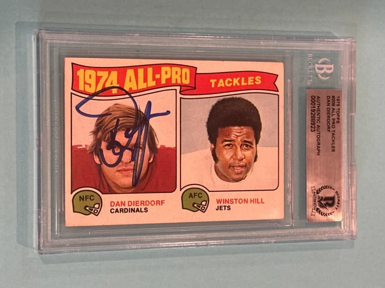 DAN DIERDORF Signed 1975 TOPPS Card #206 Beckett BAS