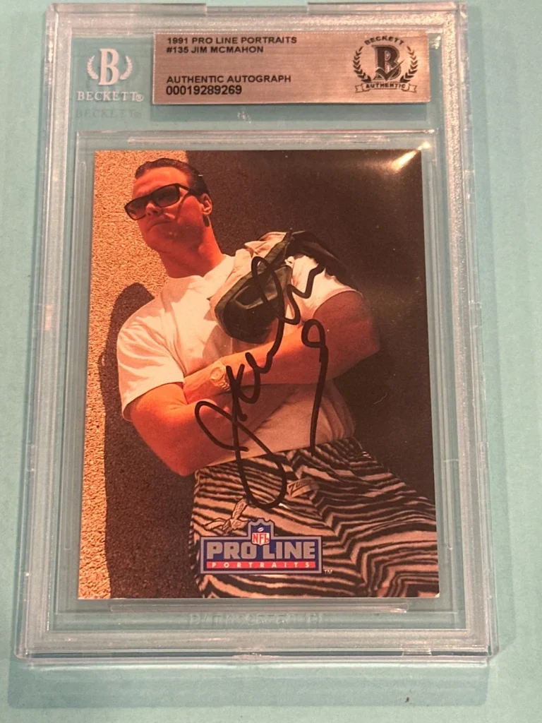 JIM McMAHON Signed 1991 PRO LINE PORTRAITS Card #135 Beckett BAS