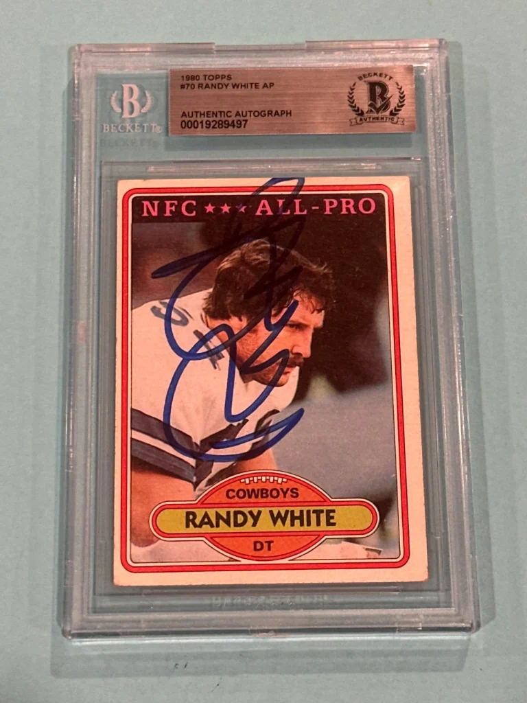 RANDY WHITE Signed 1980 TOPPS Card #70 Beckett BAS