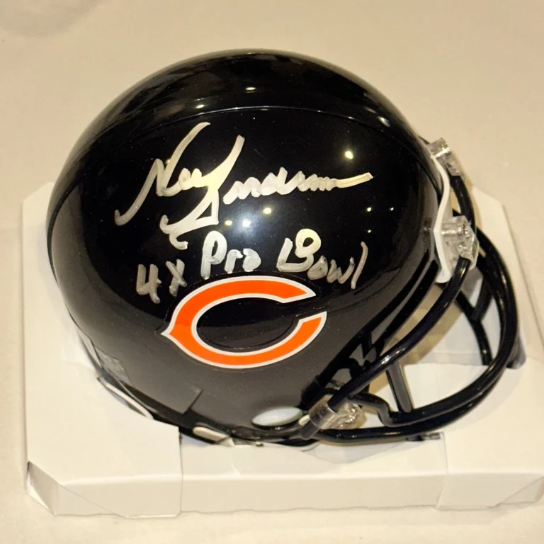 NEAL ANDERSON Signed Chicago BEARS VSR4 Mini-helmet w/ Insc Beckett BAS