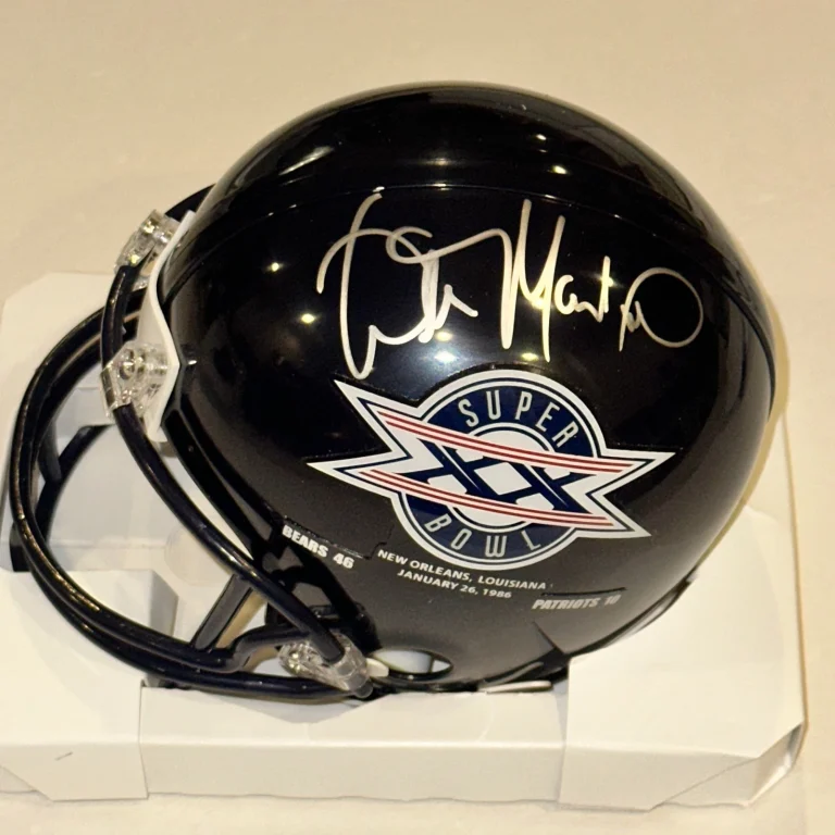 WILBER MARSHALL Signed SUPER BOWL XX VSR4 Mini-helmet Beckett (BAS)