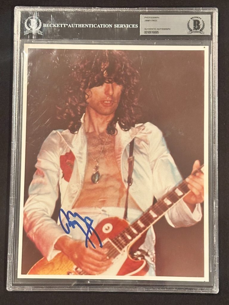 JIMMY PAGE Signed 8 X 10 Led Zeppelin PHOTO BAS Beckett Encapsulated