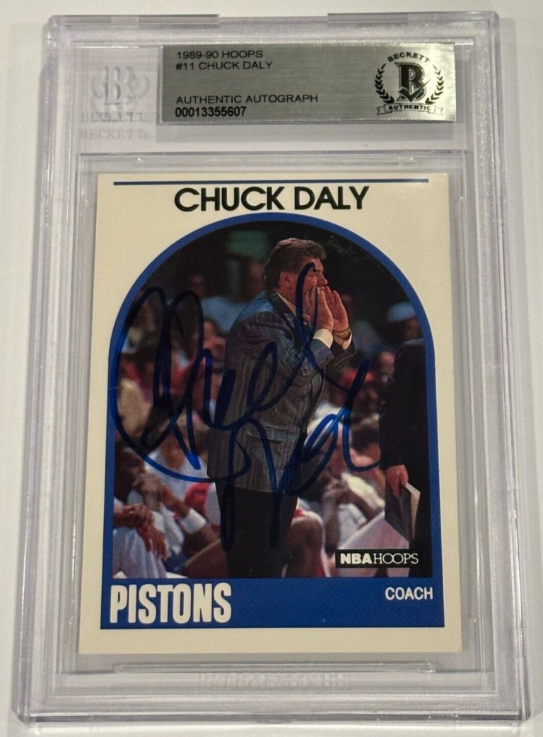 CHUCK DALY Signed 1989-90 HOOPS Card #11 Beckett Authenticated BAS