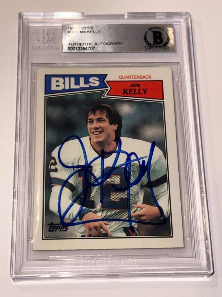 JIM KELLY Signed 1987 TOPPS ROOKIE Card #362 Beckett Authenticated BAS RC