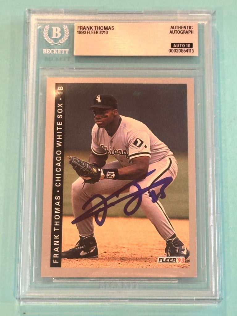 FRANK THOMAS Signed 1993 FLEER Card #210 Beckett (BAS) AUTO 10