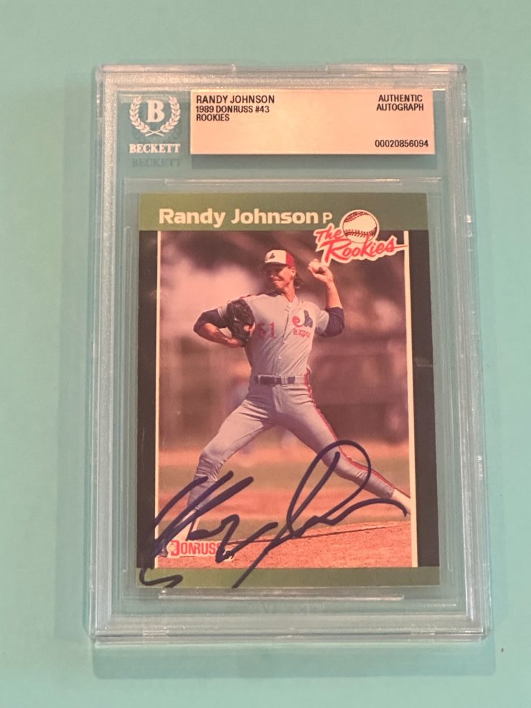 RANDY JOHNSON Signed 1989 DONRUSS ROOKIES Card #43 Beckett (BAS)