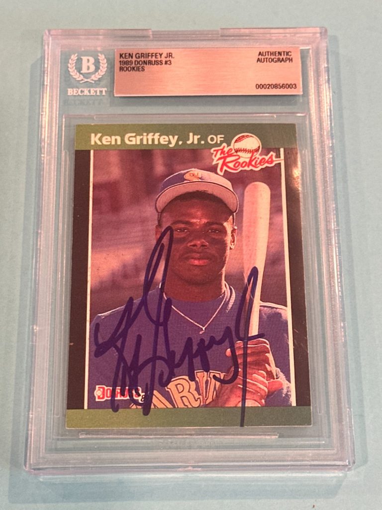 KEN GRIFFEY JR Signed 1989 DONRUSS ROOKIES Card #3 Beckett (BAS)