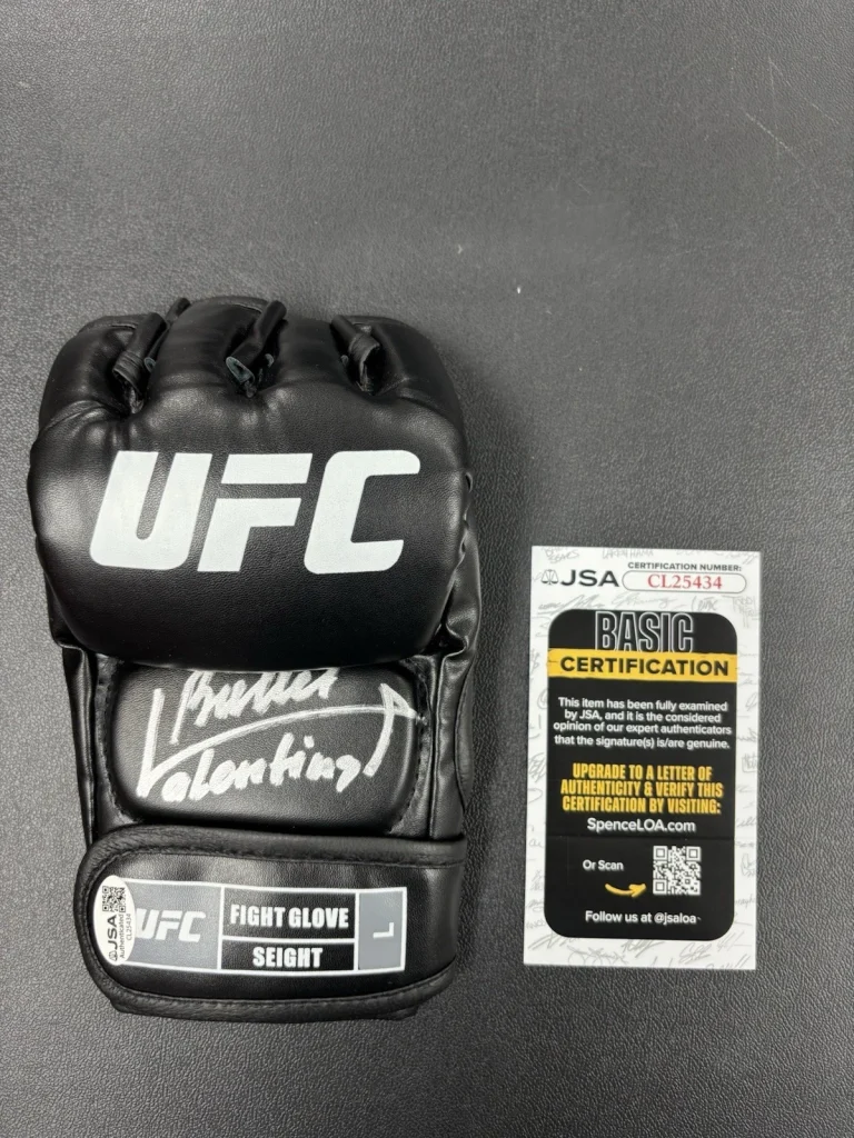 Valentina Shevchenko signed Autographed UFC glove Bullet. JSA Coa. Full Graph