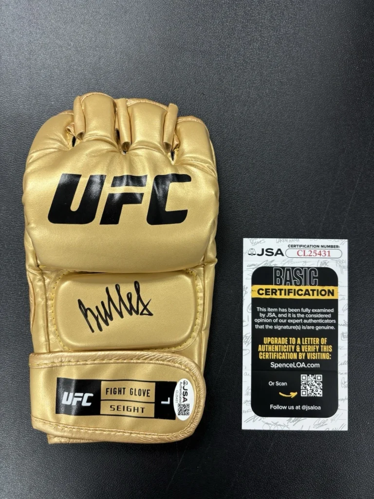 Valentina Shevchenko signed Autographed UFC Gold glove Bullet. JSA Coa