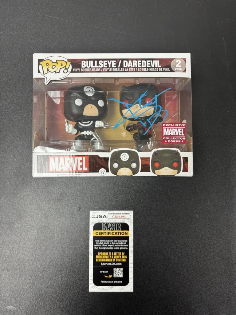 Charlie Cox Signed Autographed Daredevil & Bullseye Funko Pop JSA COA