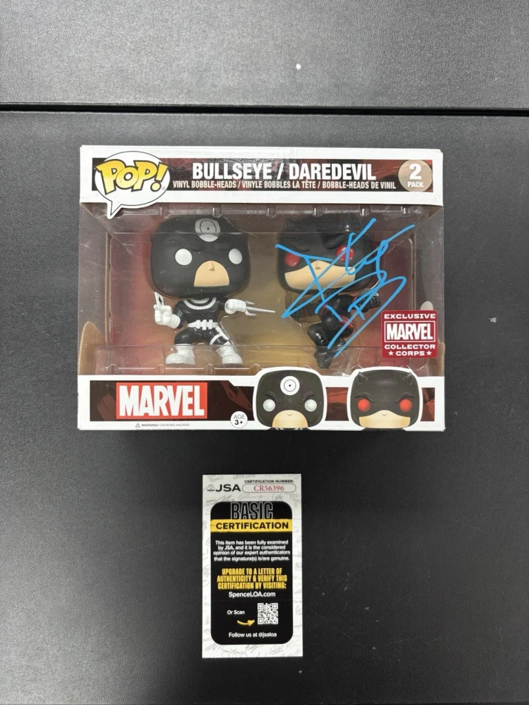 Charlie Cox Signed Autographed Daredevil & Bullseye Funko Pop JSA COA