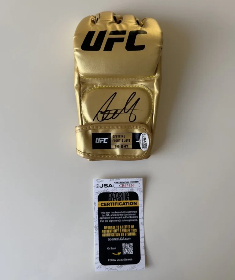 Arman Tsarukyan Fighter Autographed UFC Gold Fight Glove MMA Star JSA COA