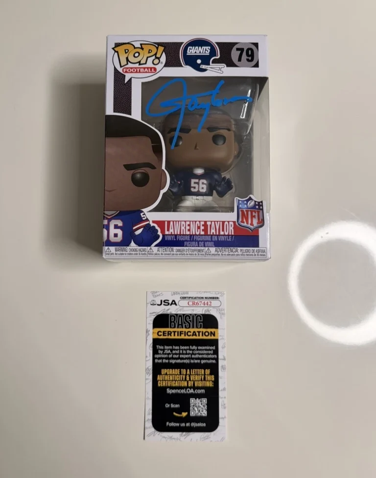 Lawrence Taylor New York Giants Autographed Funko Pop JSA COA