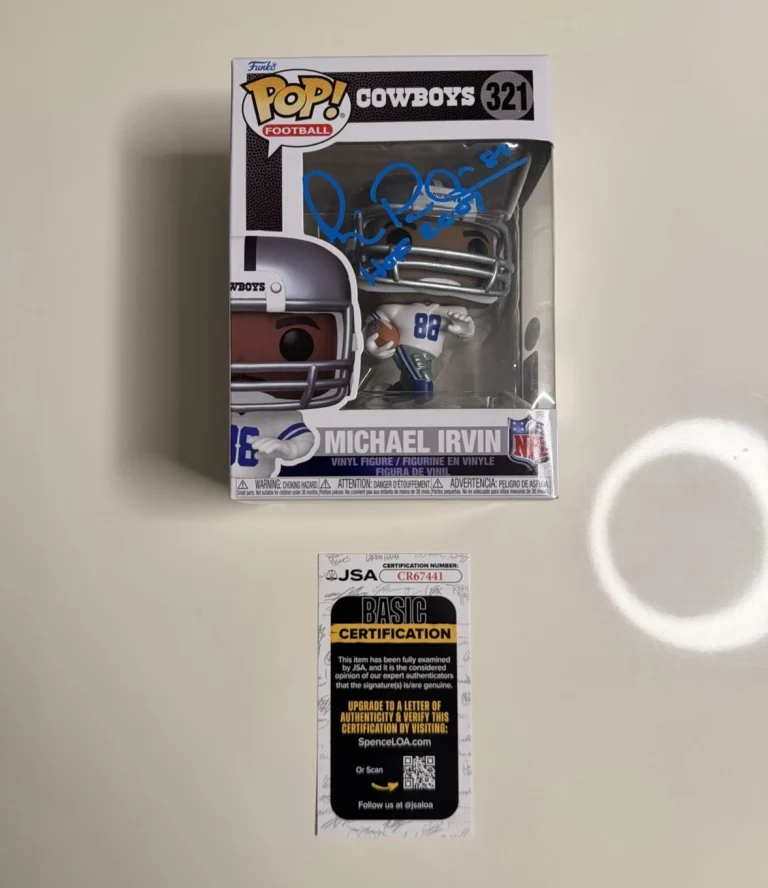 Michael Irvin Dallas Cowboys Autographed Funko Pop Inscribed HOF 2007 JSA COA