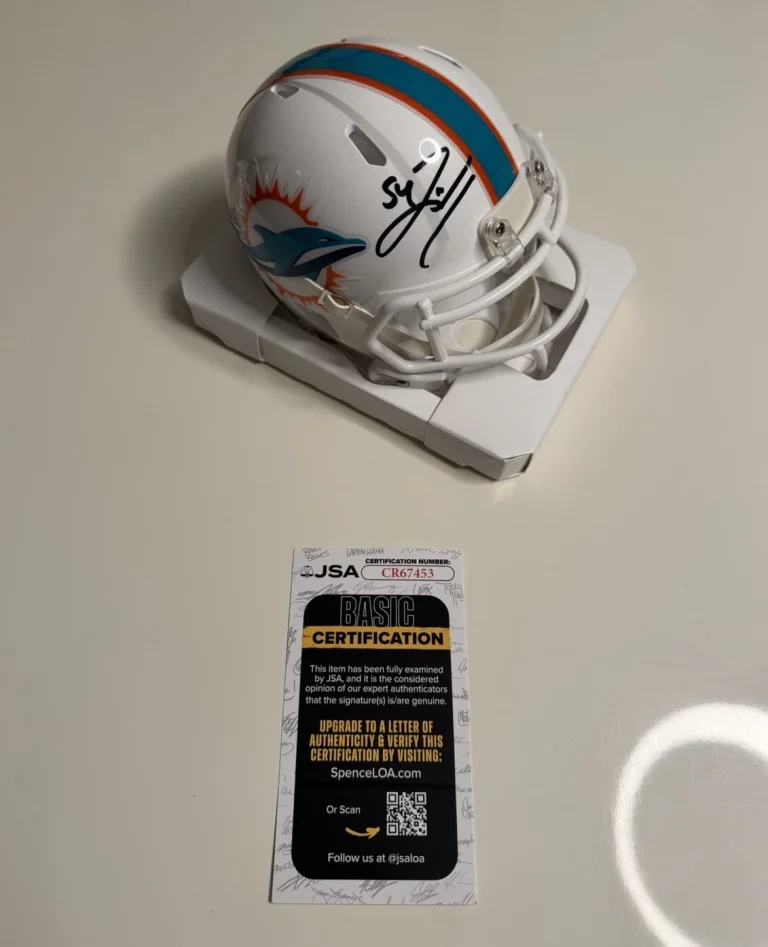 Zach Thomas Autographed Miami Dolphins Speed Mini Helmet JSA COA