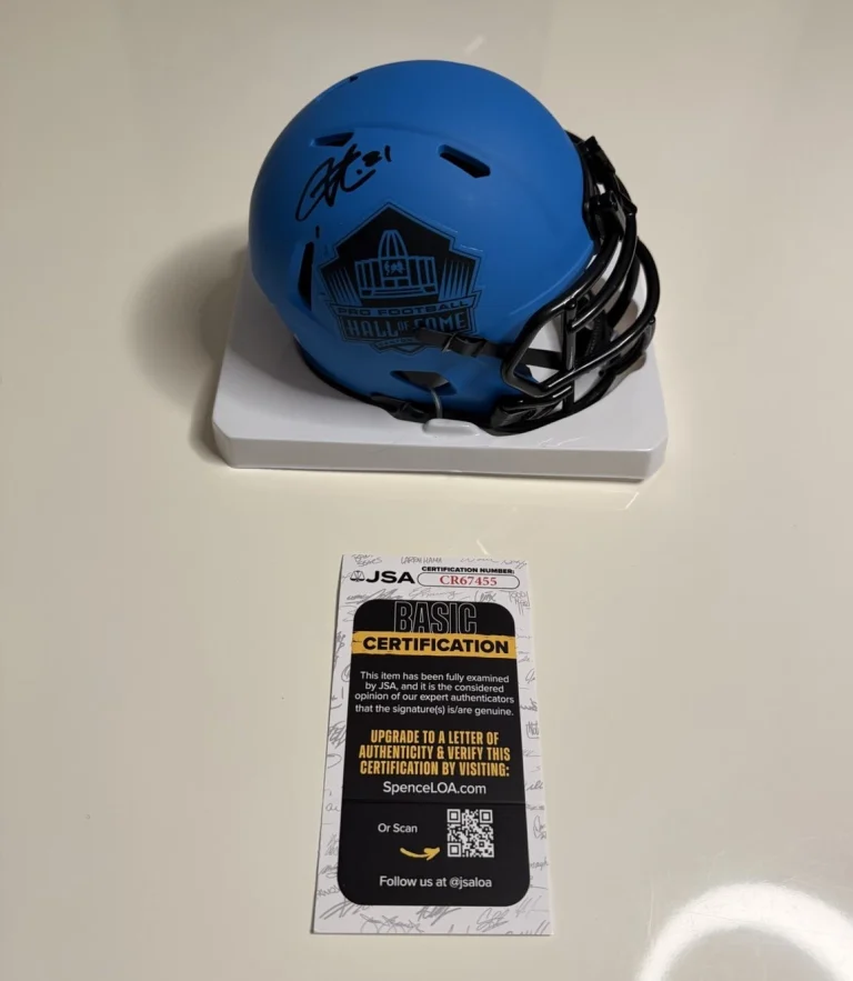 LaDainian Tomlinson Autographed Hall of Fame Mini Helmet Chargers Star JSA COA