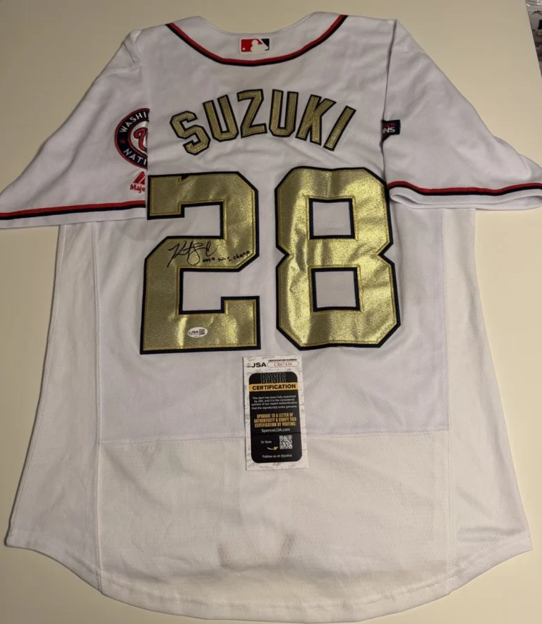 Kurt Suzuki Washington Nationals Autographed 2019 World Series Jersey JSA COA