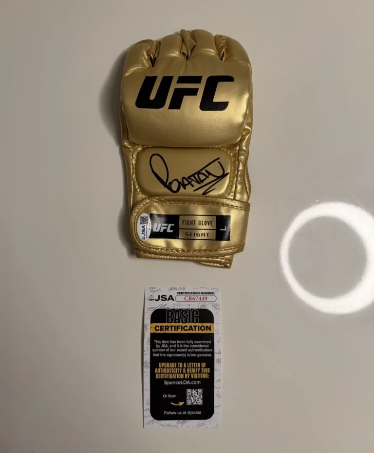 Alex Pereira Autographed Gold UFC Glove MMA Poatan Fighter Chama JSA COA