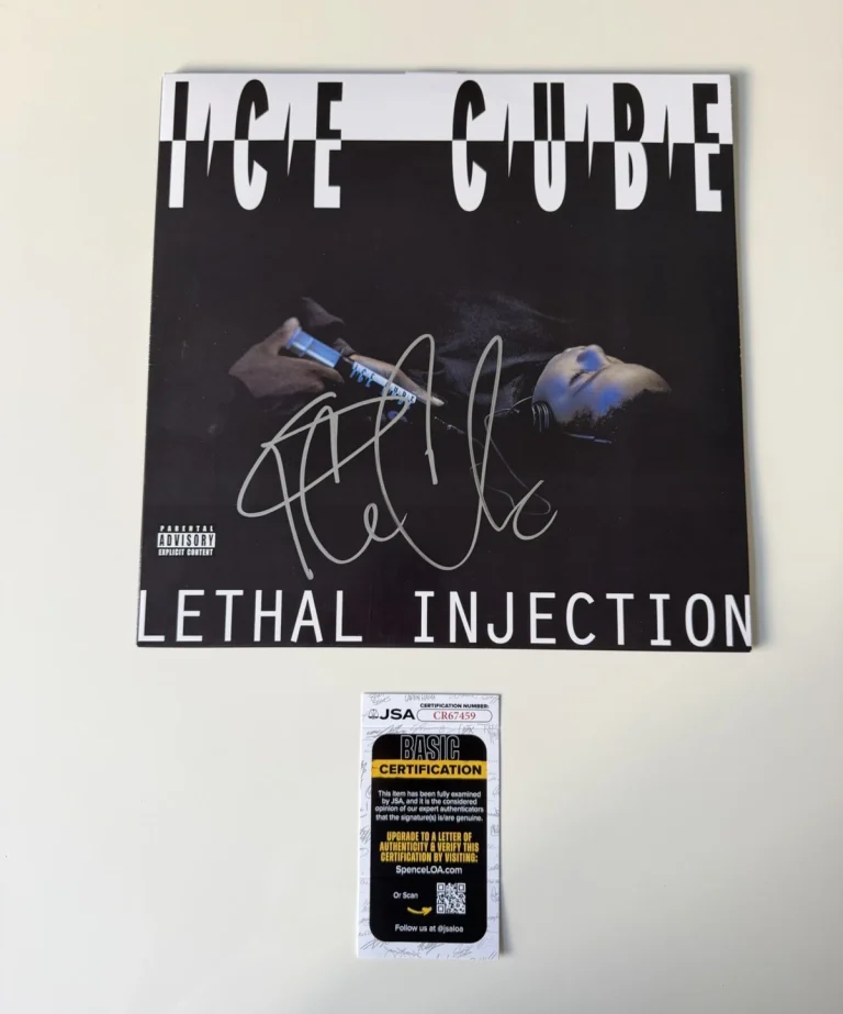 Ice Cube Rapper Autographed “Lethal Injection” Vinyl Record JSA COA