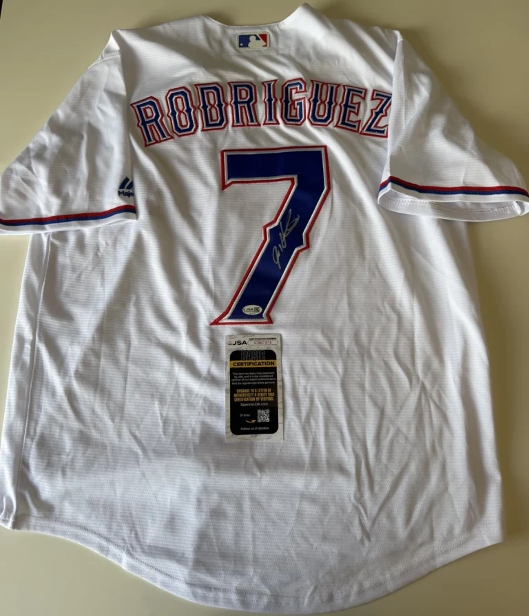 Ivan Rodriguez Texas Rangers Autographed Jersey MLB Star Pudge JSA COA
