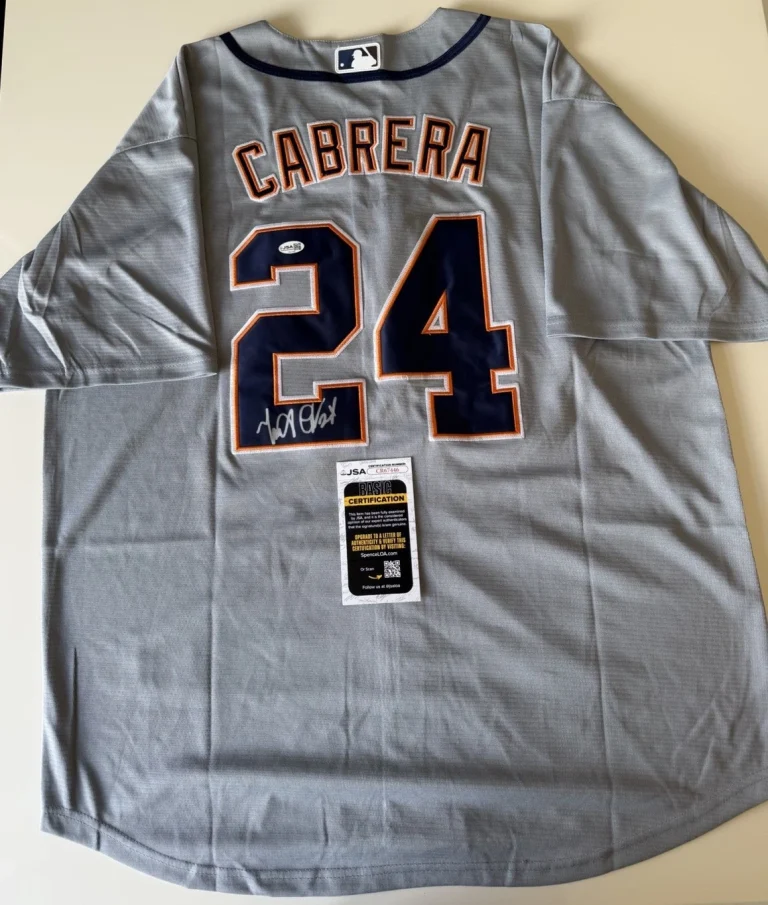 Miguel Cabrera Detroit Tigers Autographed Jersey Star HOF JSA COA