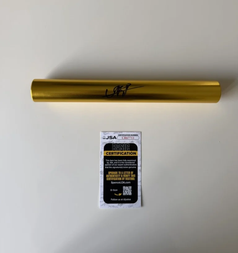 Usain Bolt Autographed Gold Baton Fastest Man Alive Rare Olympics JSA COA