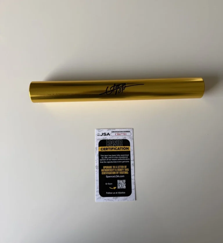 Usain Bolt Autographed Gold Baton Fastest Man Alive Rare Olympics JSA COA