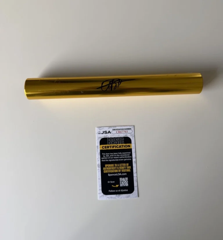 Usain Bolt Autographed Gold Baton Fastest Man Alive Rare Olympics JSA COA