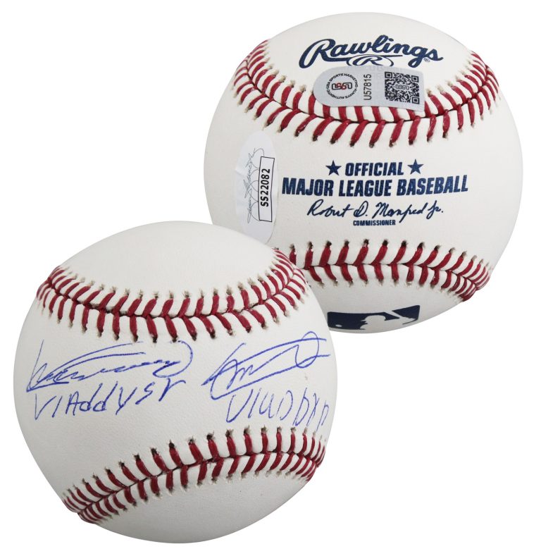Vladimir Guerrero Sr. & Vladimir Guerrero Jr. Authentic Signed OML Baseball JSA