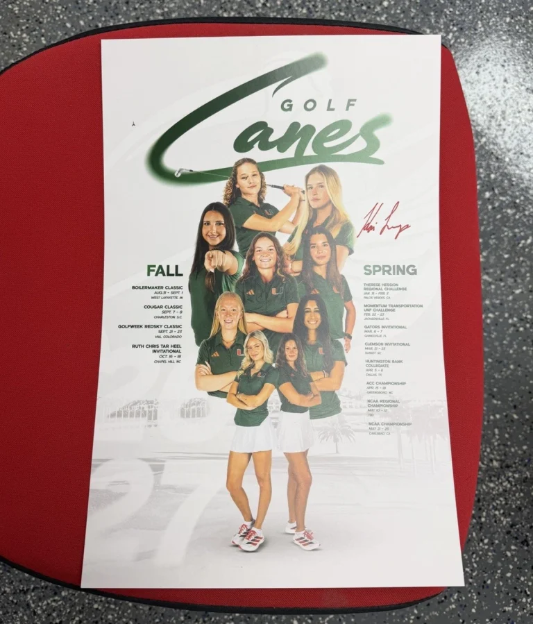 Kai Trump Autographed Miami Hurricanes 2026-27 Women’s Golf 11x17 Poster Proof