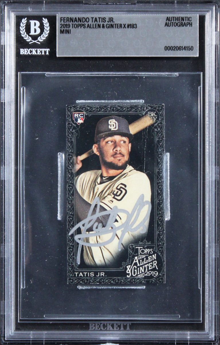 Padres Fernando Tatis Jr. Signed 2019 Topps A&G X Mini #183 RC Card BAS Slabbed