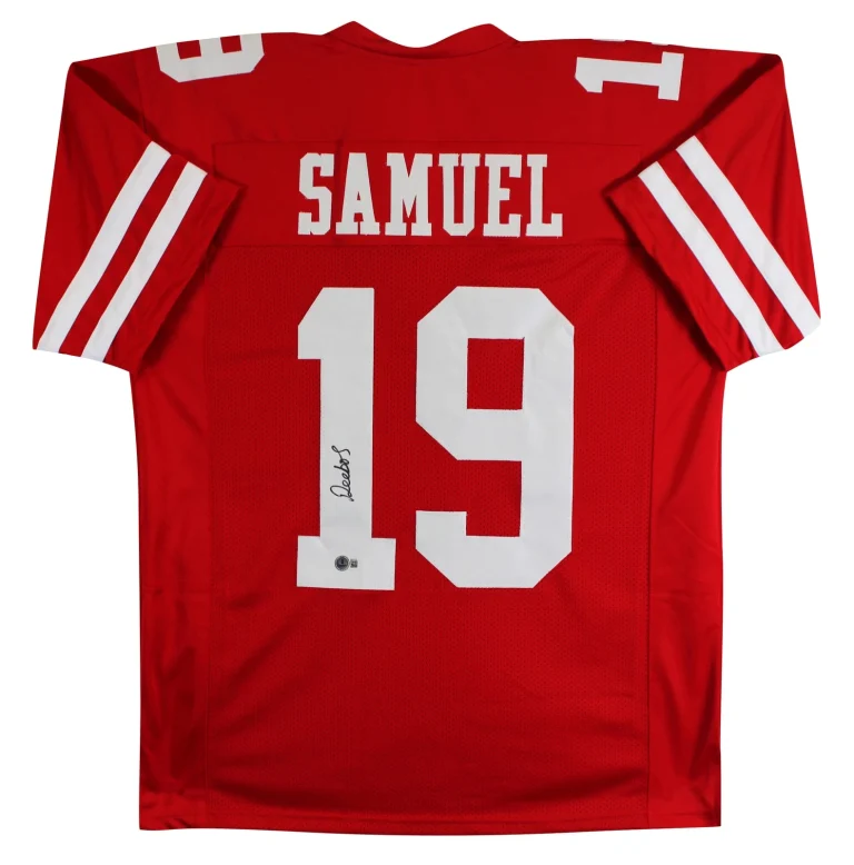 Deebo Samuel Authentic Signed Red Pro Style Jersey Autographed BAS