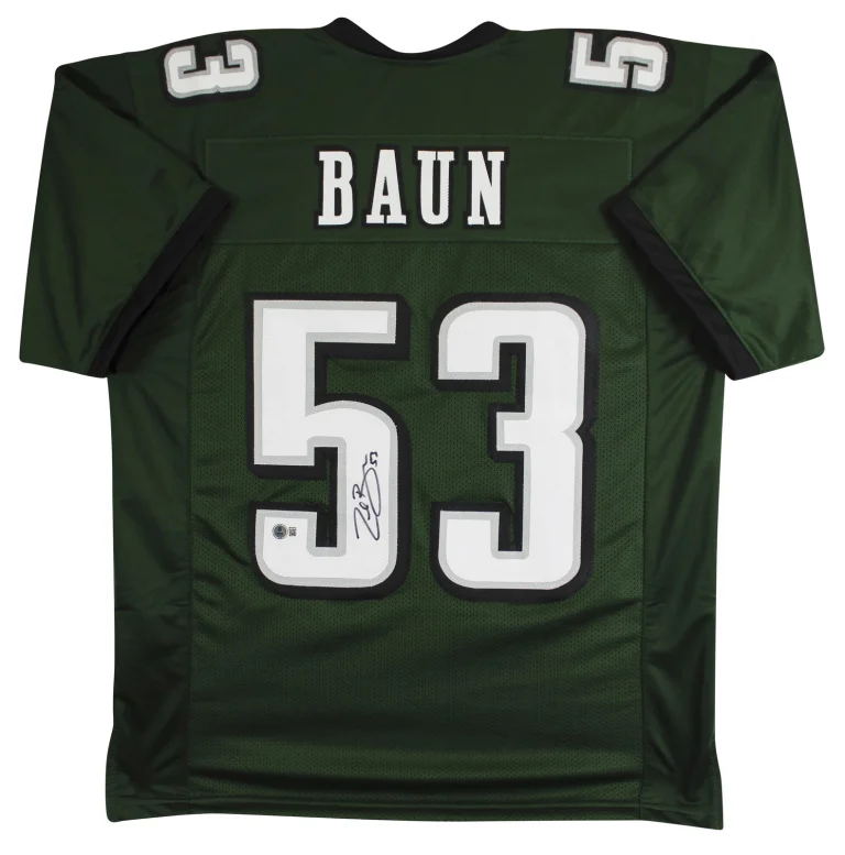 Zack Baun Authentic Signed Green Pro Style Jersey Autographed BAS Witnessed 2