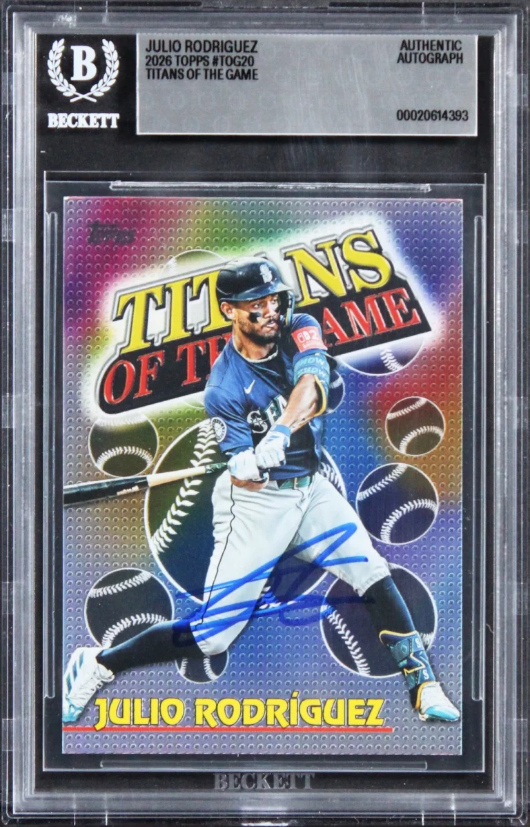 Mariners Julio Rodriguez 2026 Topps TOTG #TOG20 Card Autographed BAS Slabbed
