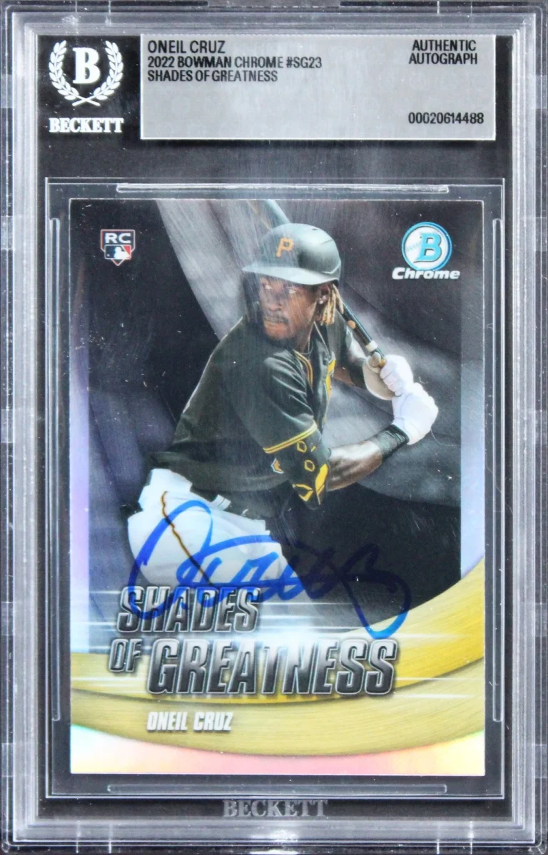 Pirates Oneil Cruz Signed 2022 Bowman Chrome SOG #SG23 Rookie Card BAS Slabbed