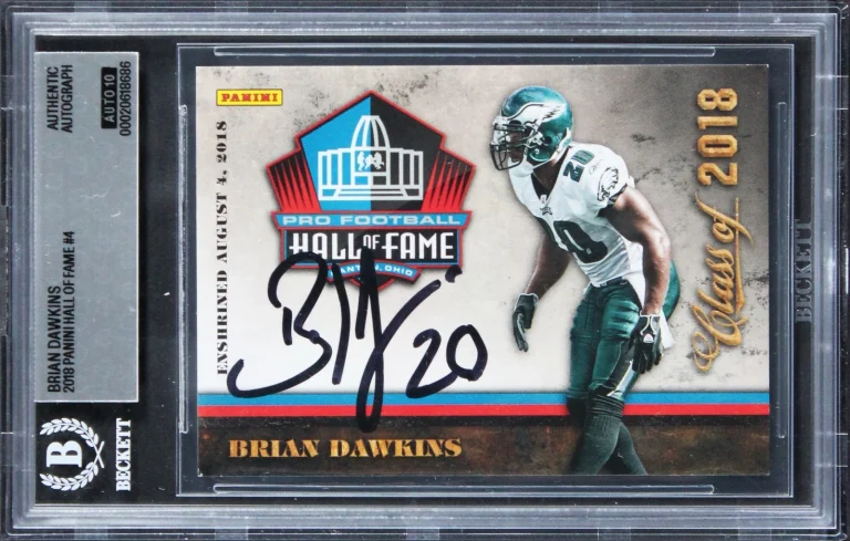 Eagles Brian Dawkins Signed 2018 Panini HOF #4 Card Auto Grade 10! BAS Slabbed