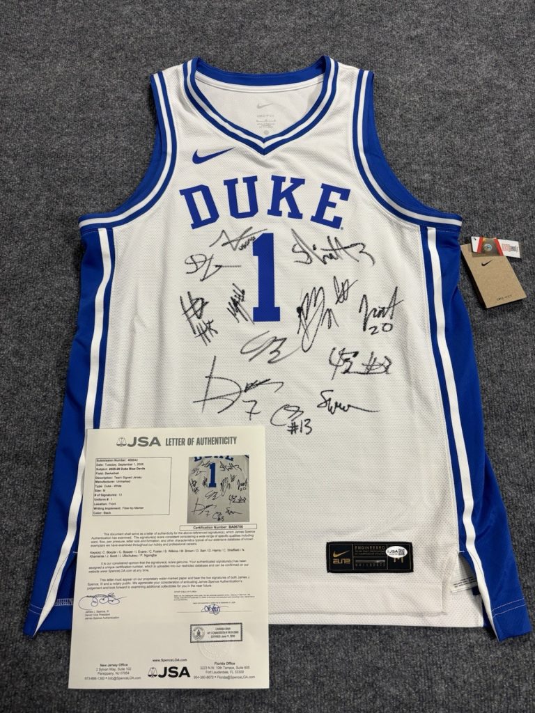 2025-2026 Duke Blue Devils Team Signed by 13 Nike Jersey. Boozer Twins. JSA Loa