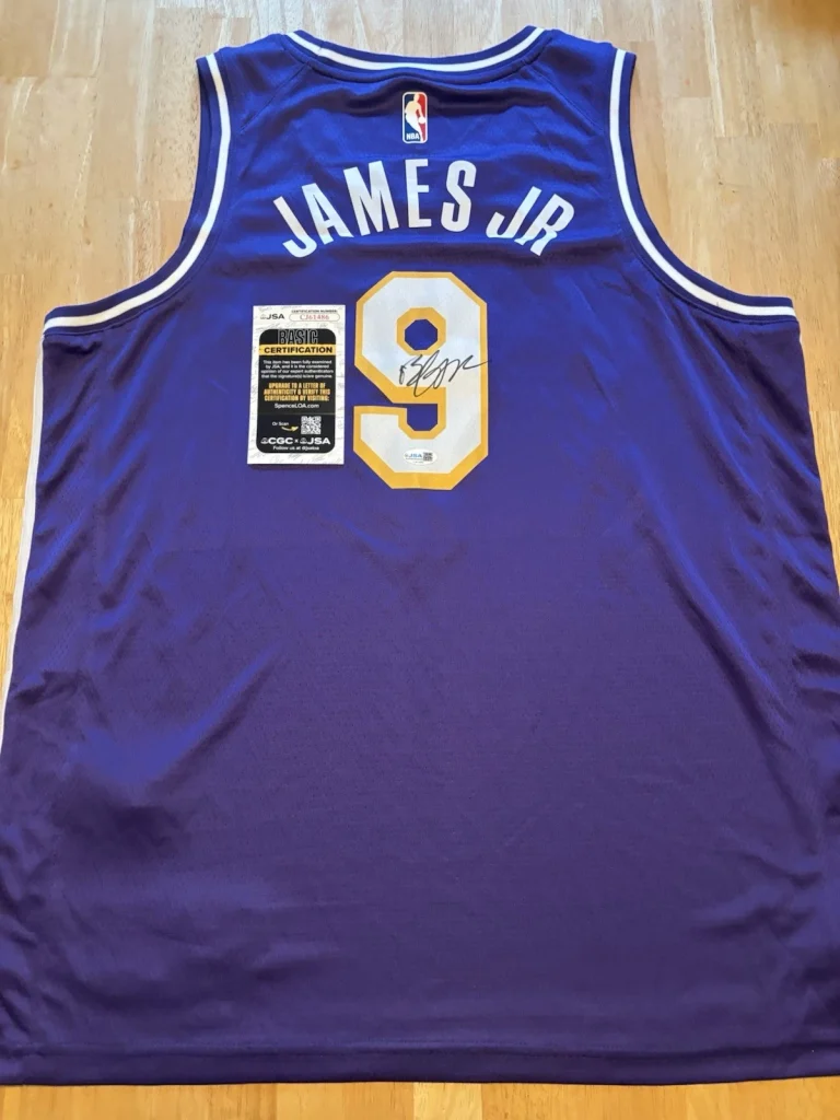Bronny James JR signed Autographed Los Angeles Lakers jersey JSA coa