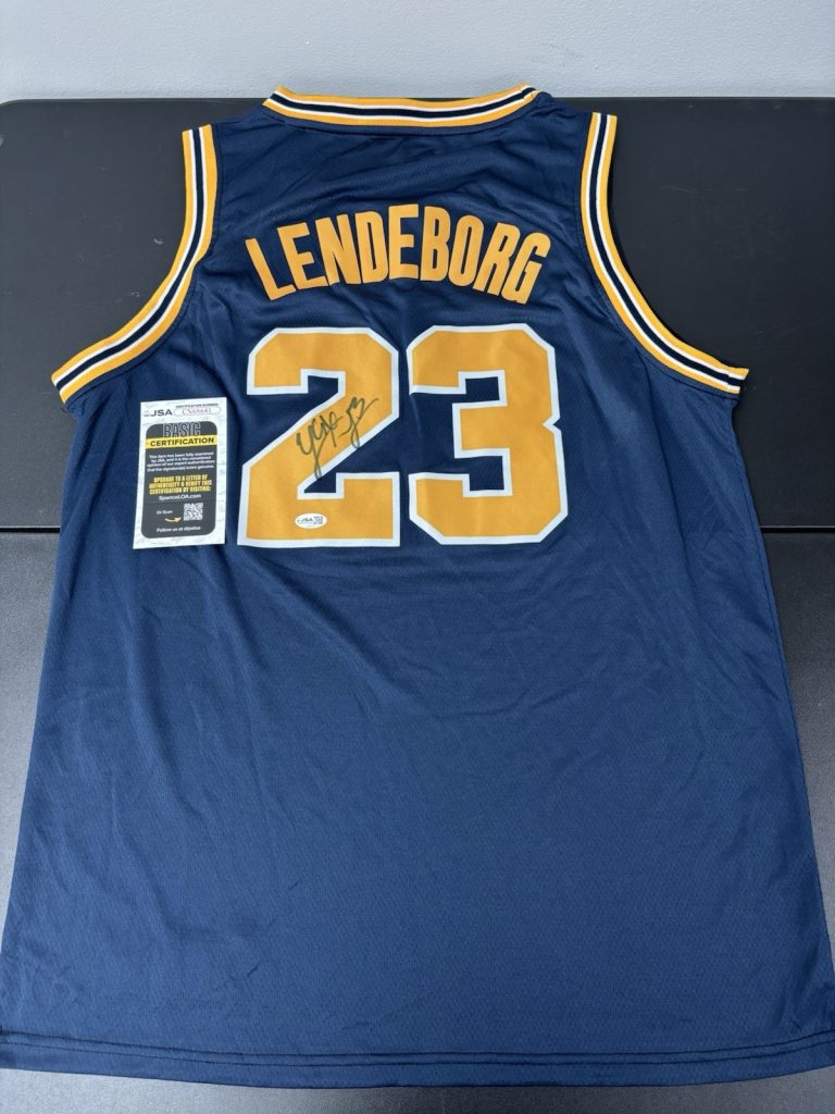 YAXEL LENDEBORG signed autographed MICHIGAN WOLVERINES Jersey. Jsa Coa . Champs!