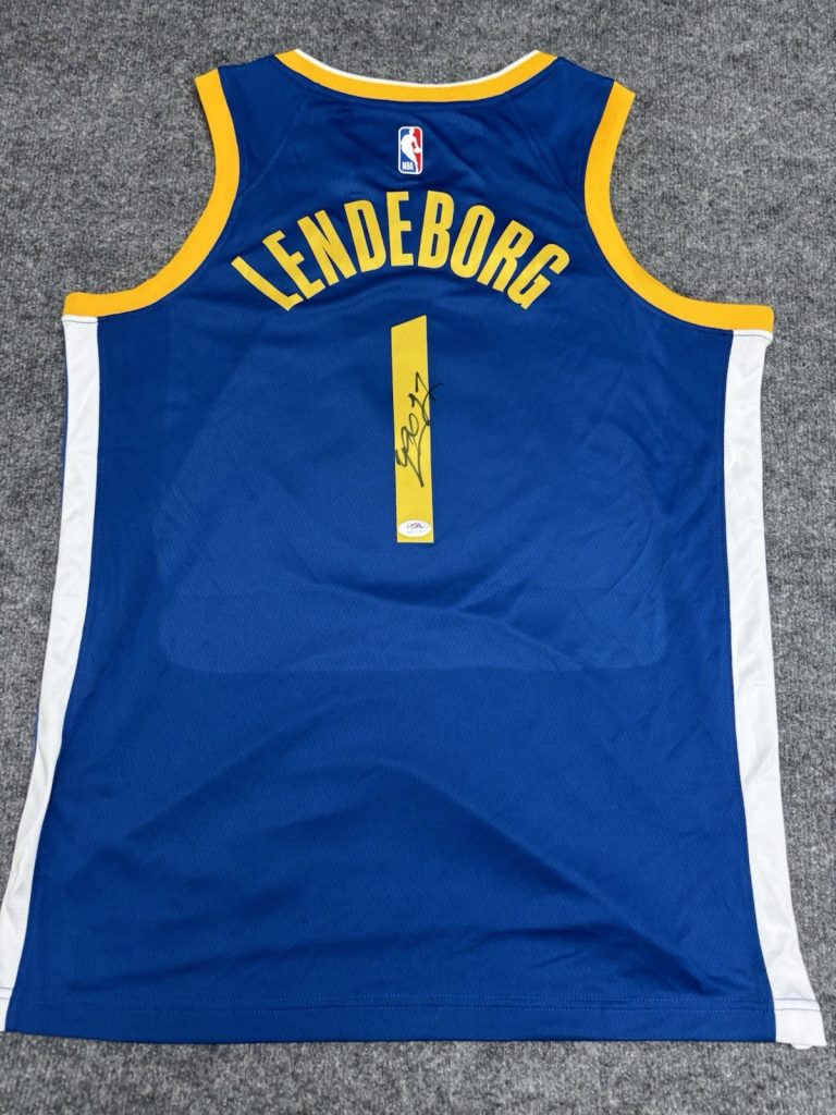 YAXEL LENDEBORG SIGNED Autographed GOLDEN STATE WARRIORS Jersey. Psa Coa. Rare