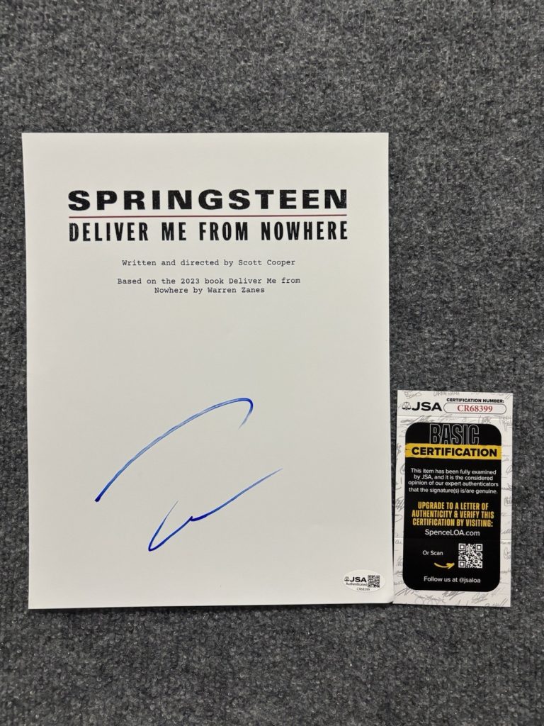 Jeremy Allen White Signed FullScript Springsteen Deliver Me from Nowhere Jsa Coa