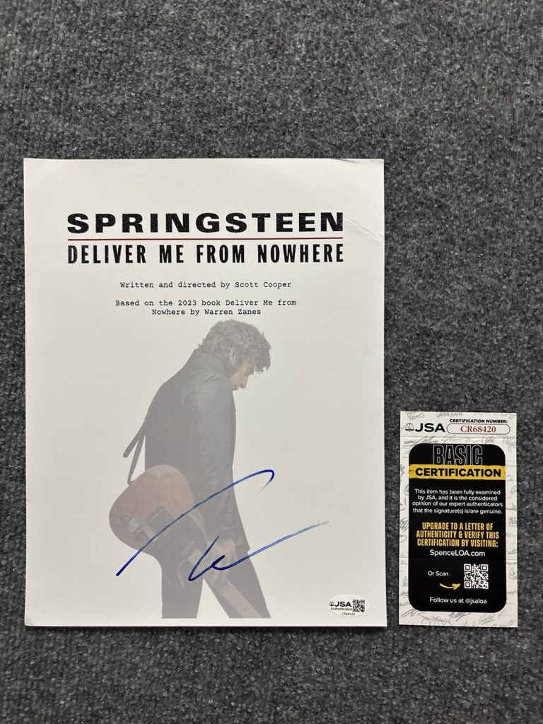 Jeremy Allen White Signed FullScript Springsteen Deliver Me from Nowhere Jsa Coa