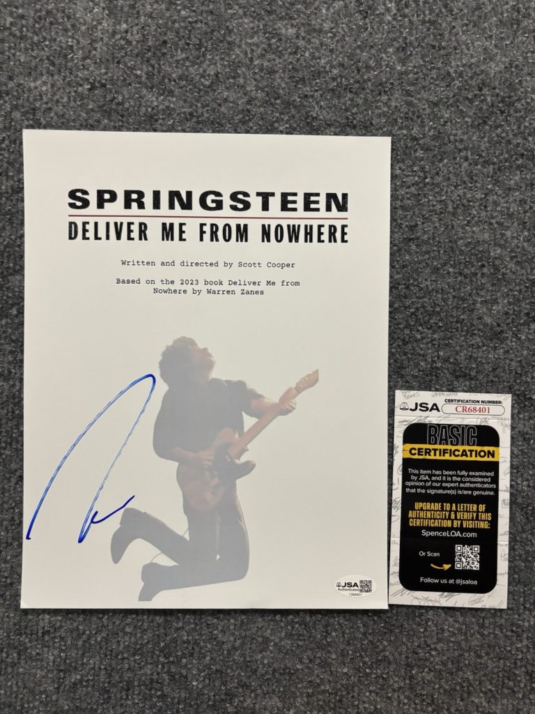 Jeremy Allen White Signed FullScript Springsteen Deliver Me from Nowhere Jsa Coa