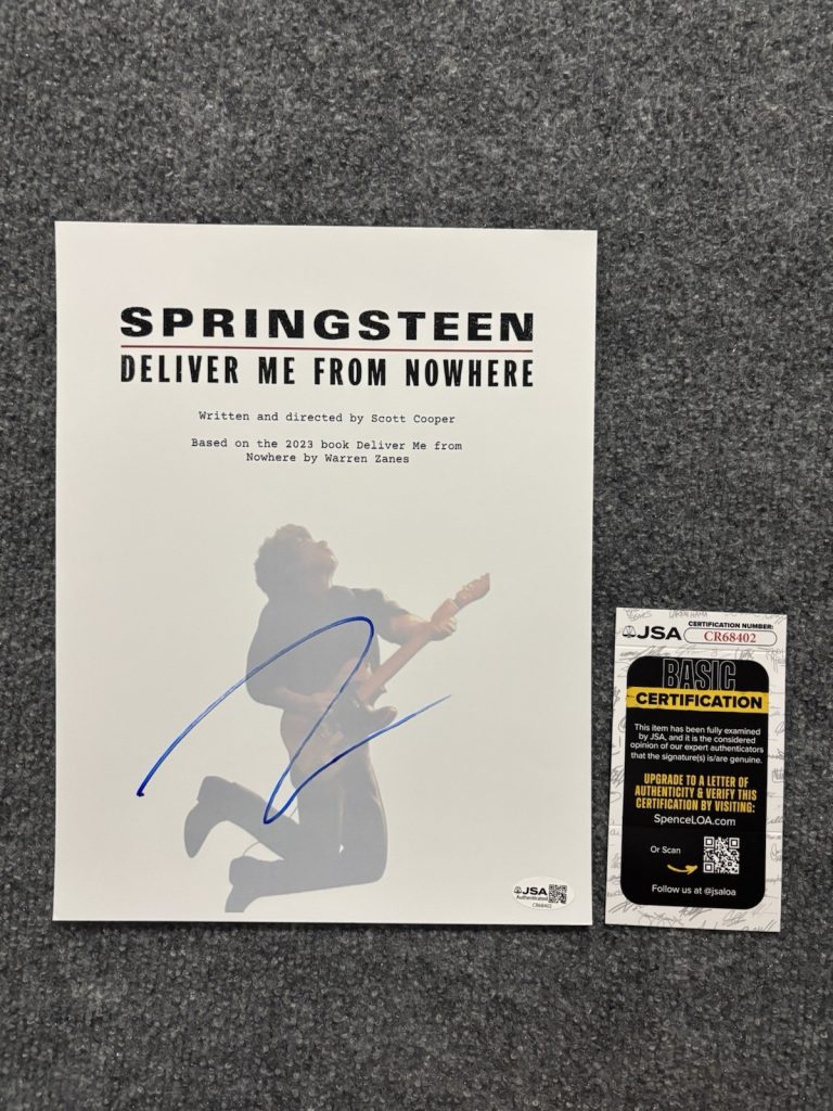 Jeremy Allen White Signed FullScript Springsteen Deliver Me from Nowhere Jsa Coa