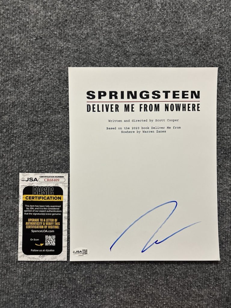 Jeremy Allen White Signed FullScript Springsteen Deliver Me from Nowhere Jsa Coa