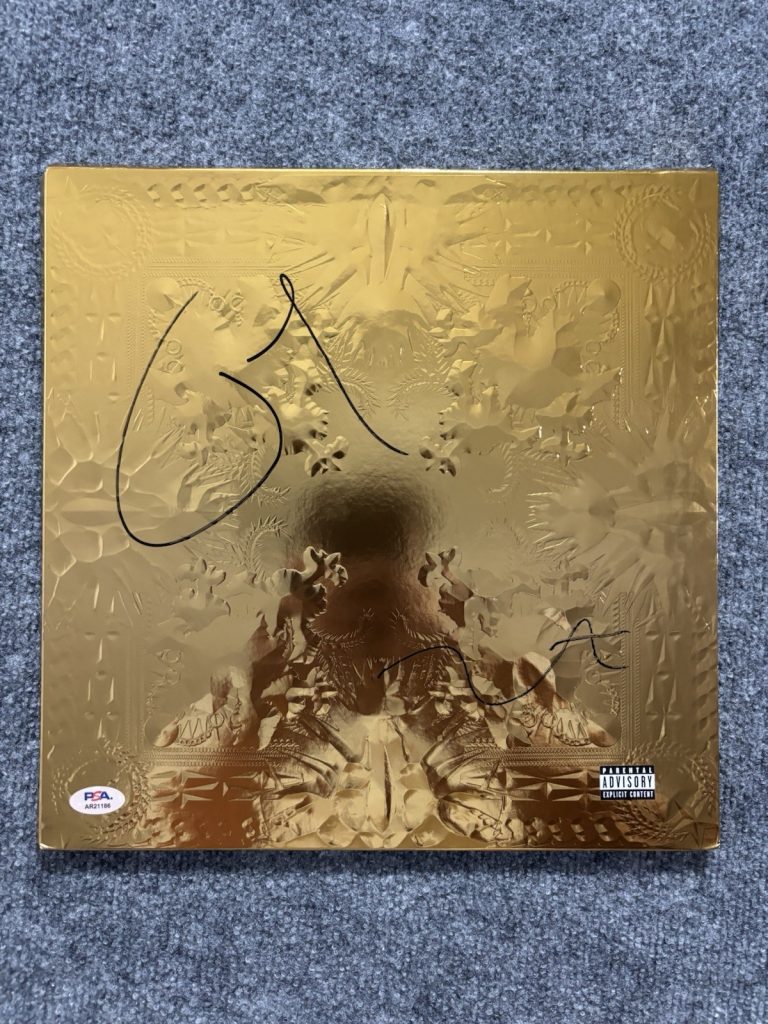JAY-Z AND KANYE WEST DUAL SIGNED AUTOGRAPHED WATCH THE THRONE ALBUM RARE PSA Coa