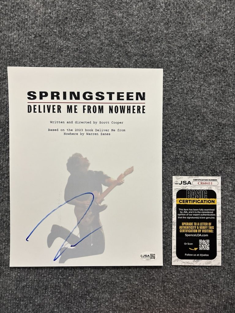 Jeremy Allen White Signed FullScript Springsteen Deliver Me from Nowhere Jsa Coa