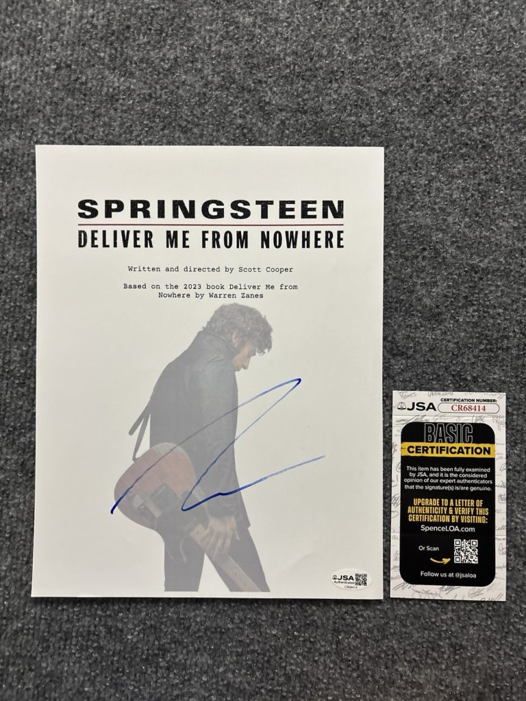 Jeremy Allen White Signed FullScript Springsteen Deliver Me from Nowhere Jsa Coa